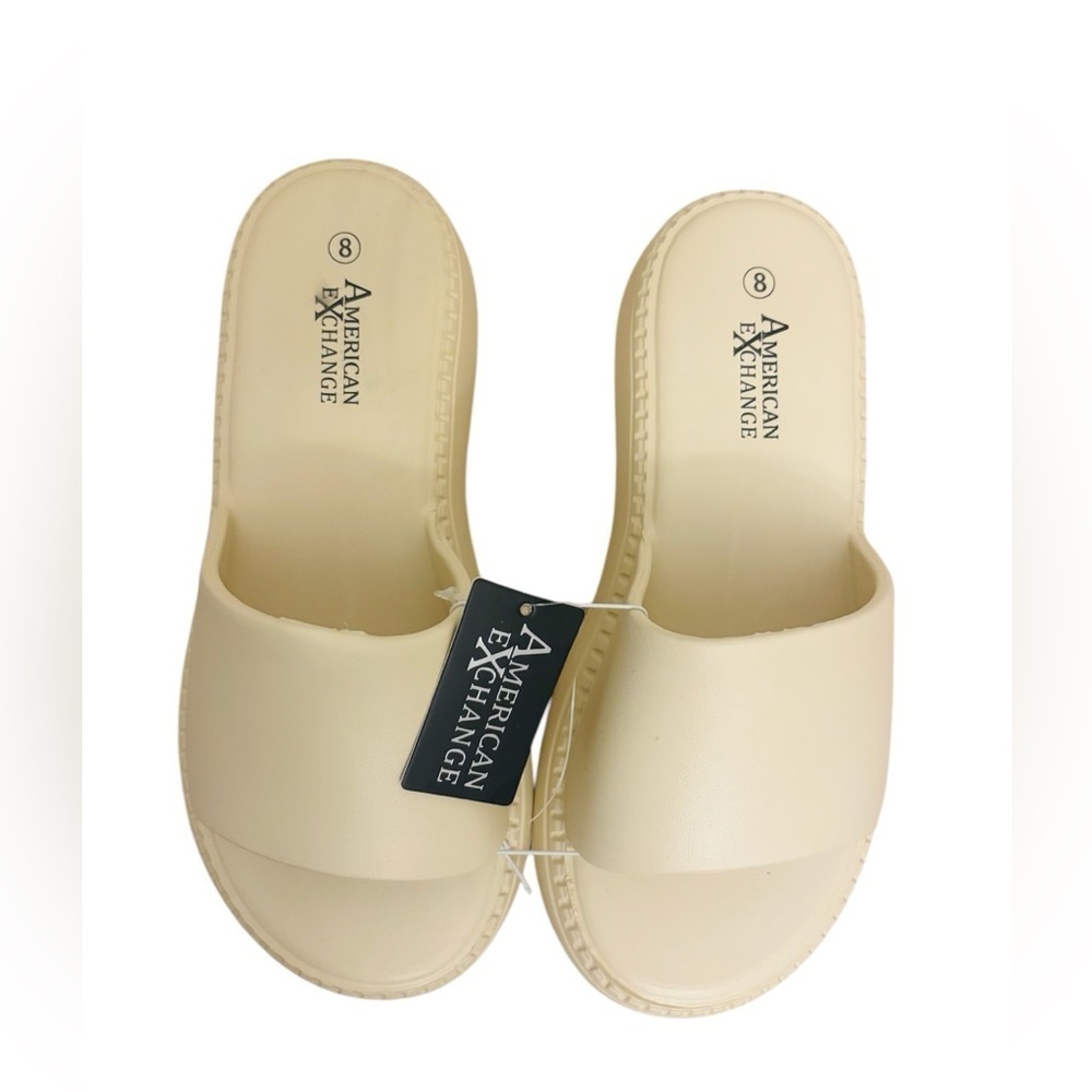 American Exchange Cream Platform Shoes Slides - Picture 10 of 10